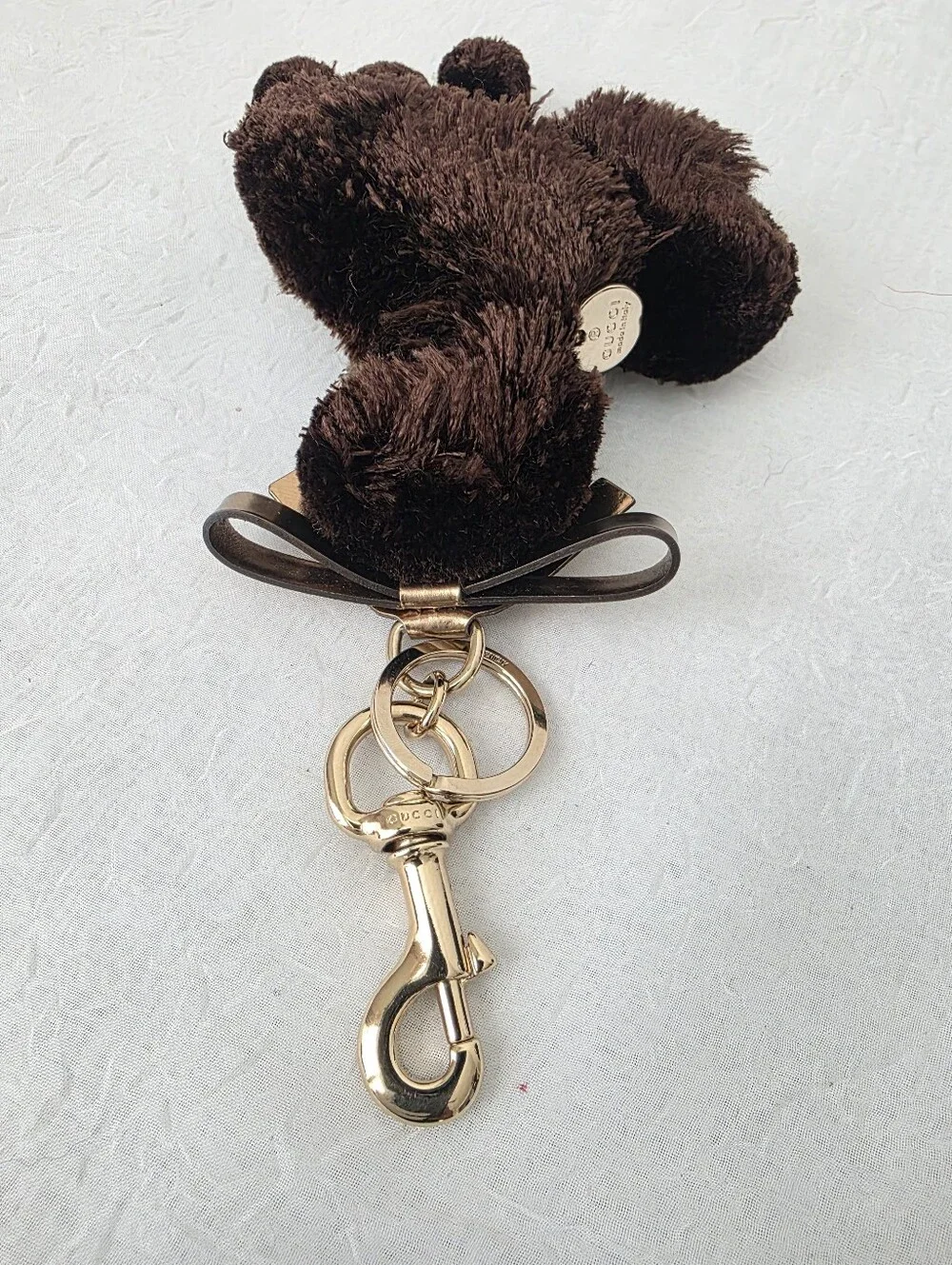 Auth Gucci GG Poodle Plush Key/Bag Charm